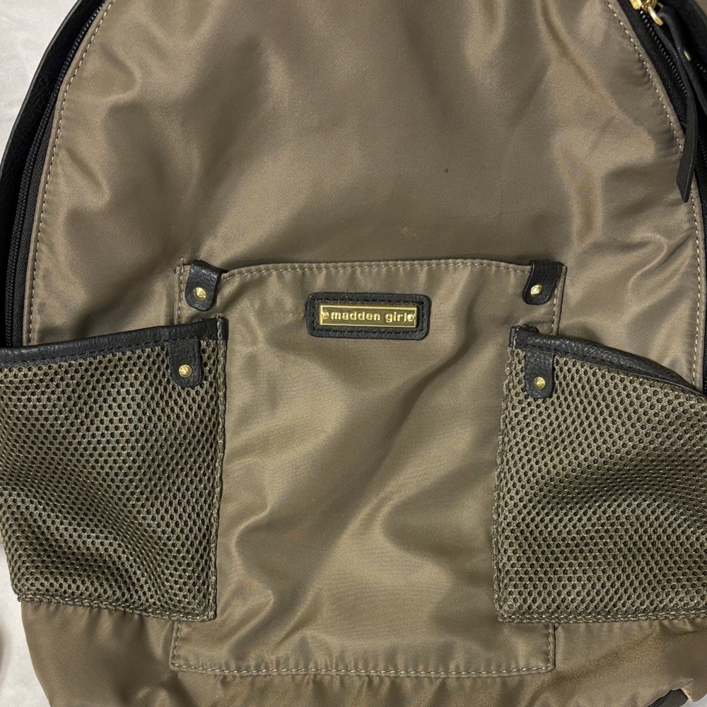 Madden Girl Taupe Backpack with Black Accents